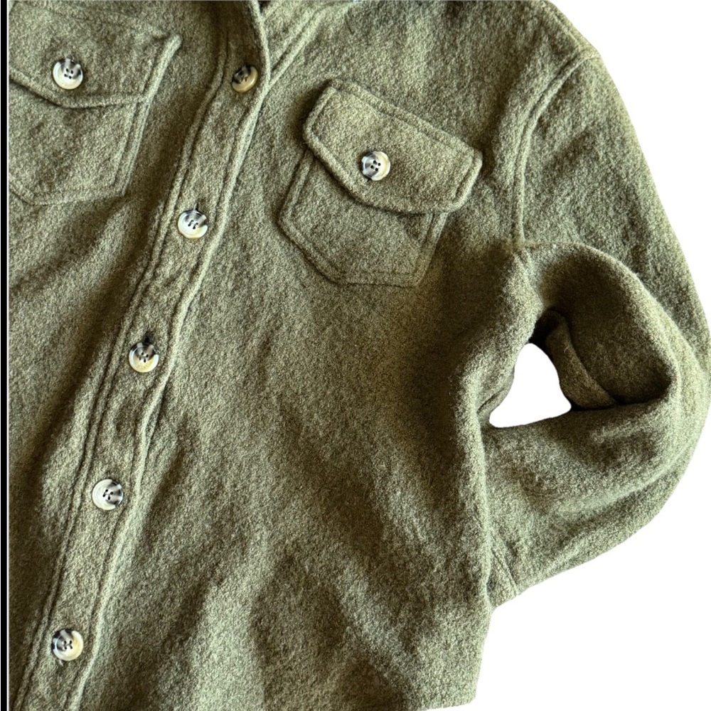 Charlie Paige Hunter Olive Green Wool Blend Jacket Coat Women's Size Medium - Picture 2 of 11